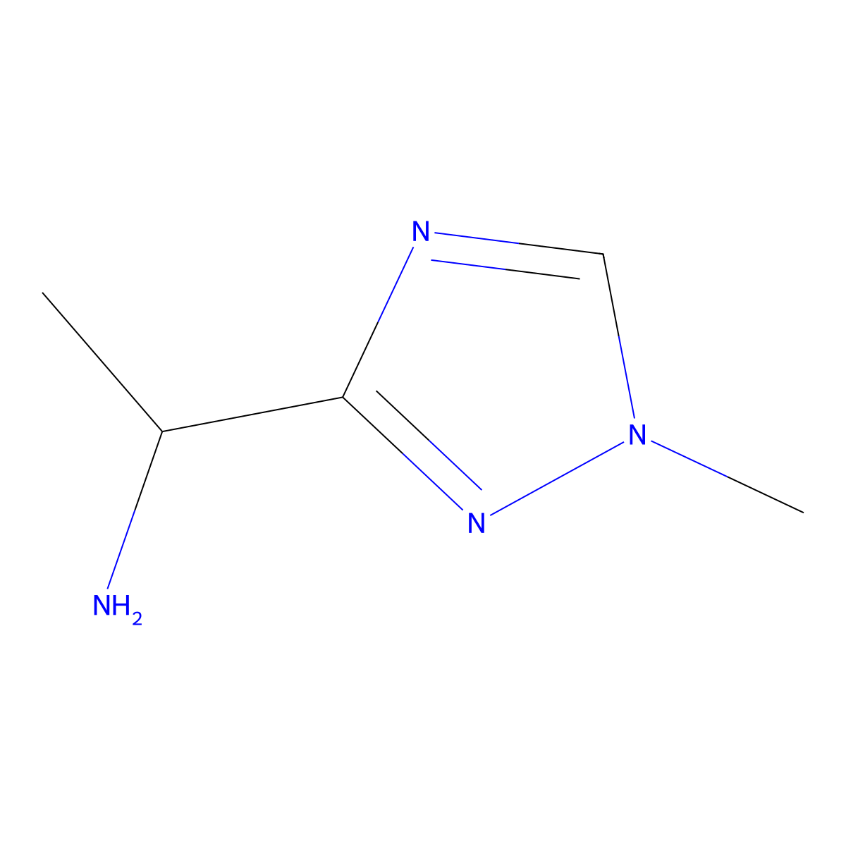 1-(1-methyl-1H-1,2,4-triazol-3-yl)ethan-1-amine molecular structure, CAS 1500507-49-2