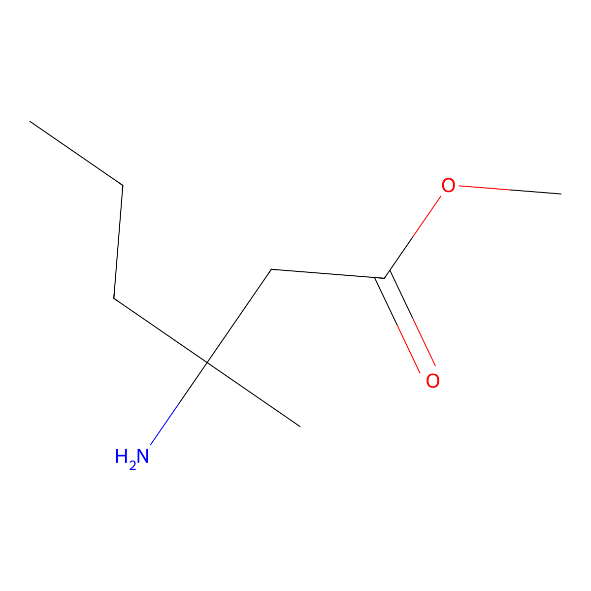 Methyl 3-amino-3-methylhexanoate molecular structure, CAS 1500509-07-8