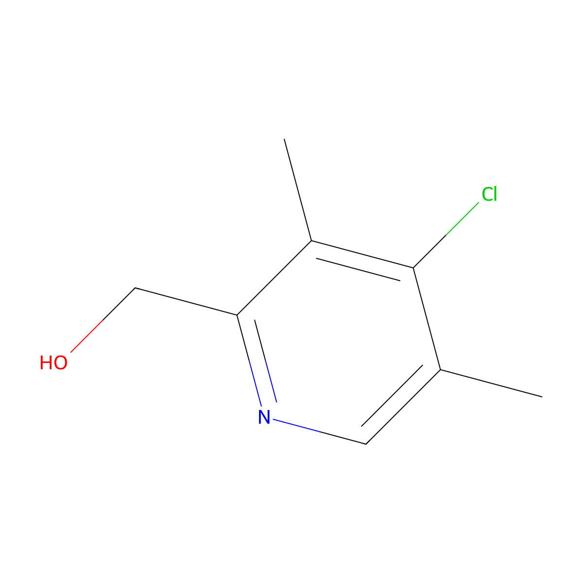 (4-Chloro-3,5-dimethylpyridin-2-YL)methanol molecular structure, CAS 150054-50-5