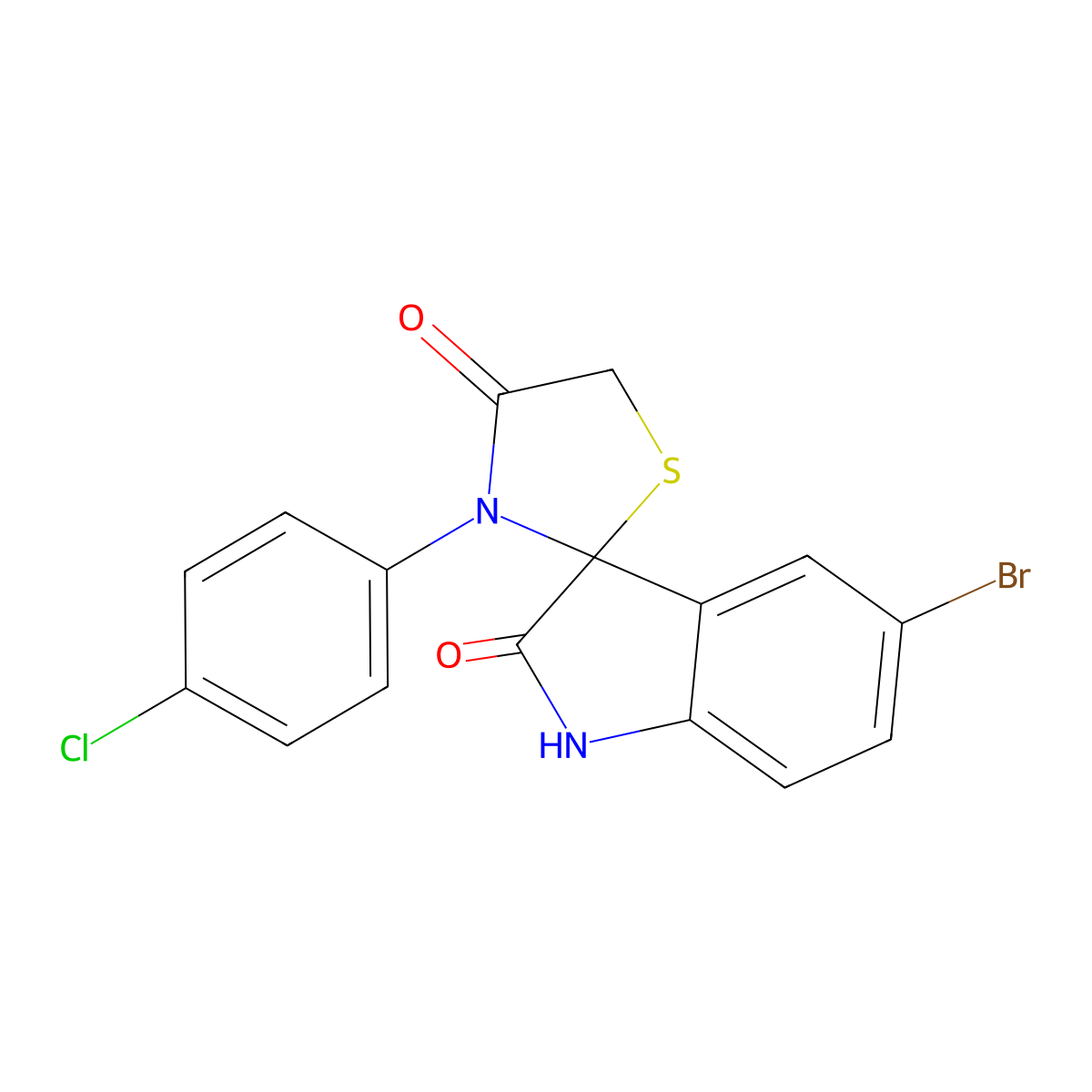 5-bromo-3'-(4-chlorophenyl)-4'H-spiro[indole-3,2'-[1,3]thiazolidine]-2,4'(1H)-dione molecular structure, CAS 150054-94-7