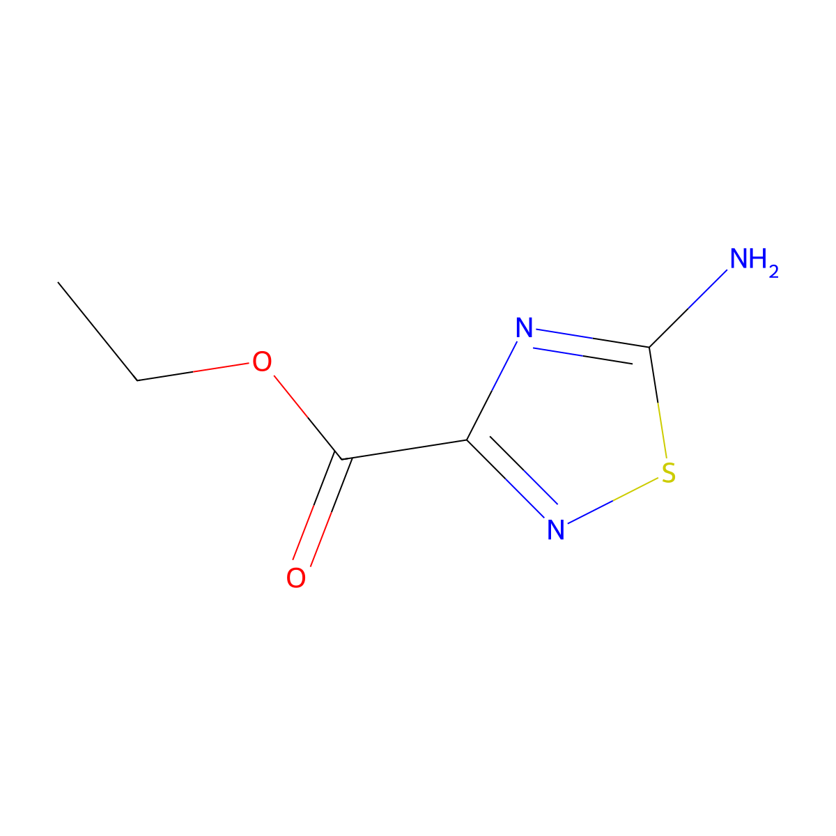 Ethyl 5-amino-1,2,4-thiadiazole-3-carboxylate molecular structure, CAS 150056-39-6