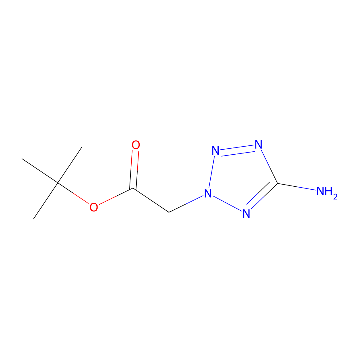 tert-butyl 2-(5-amino-2H-1,2,3,4-tetrazol-2-yl)acetate molecular structure, CAS 150056-40-9