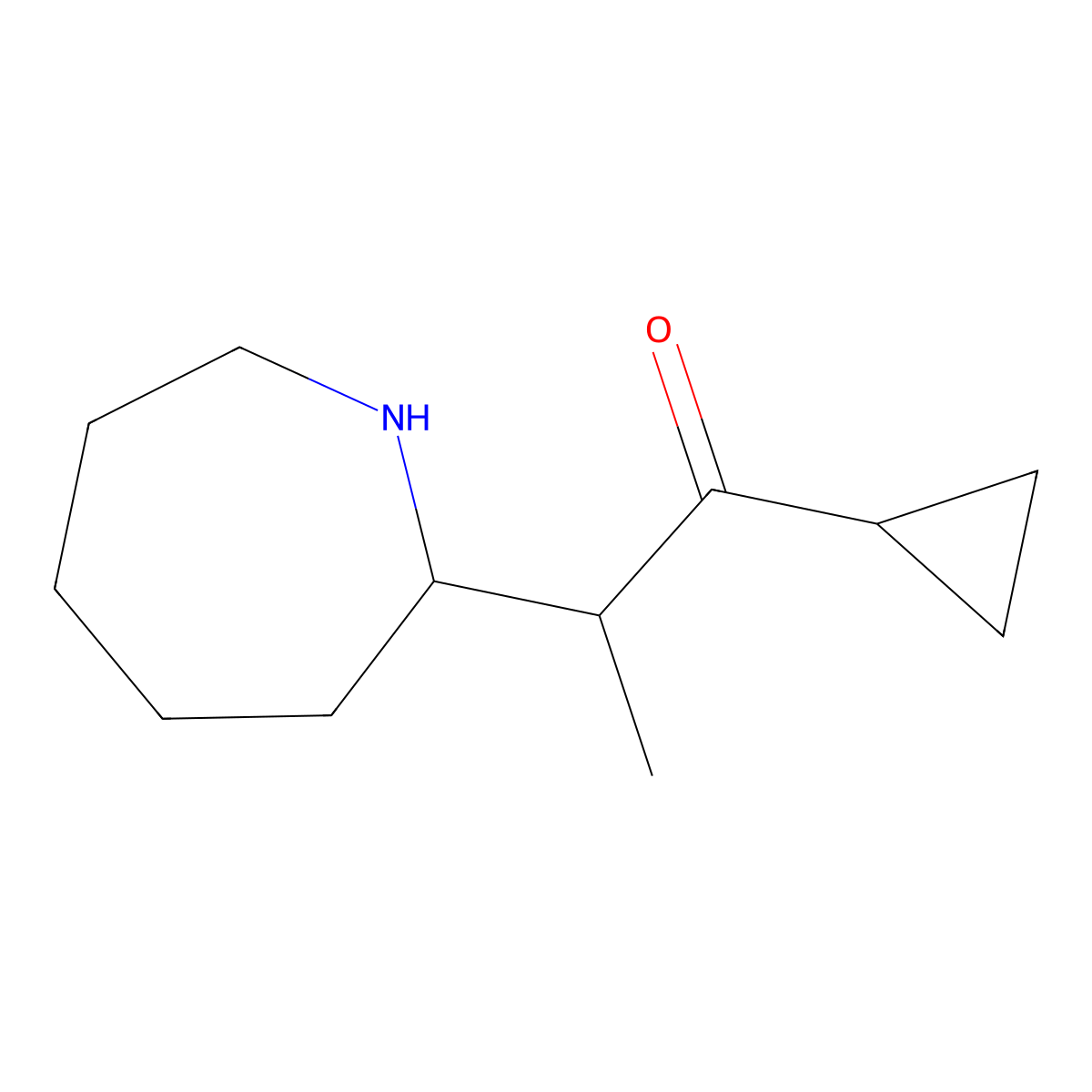 2-(Azepan-2-YL)-1-cyclopropylpropan-1-one molecular structure, CAS 1500563-75-6
