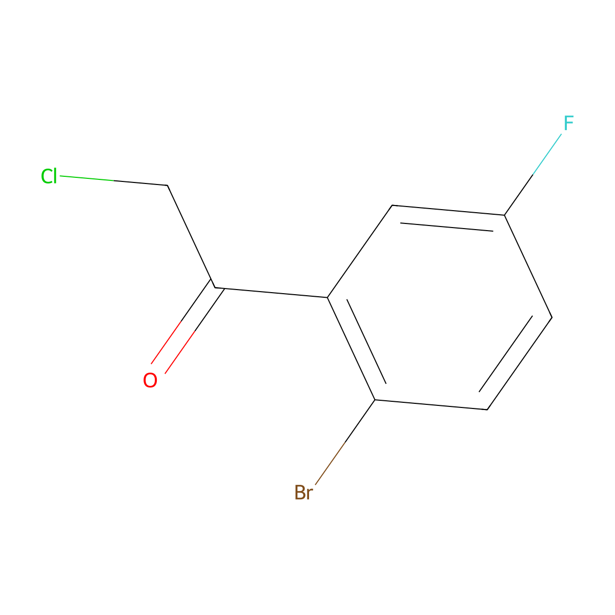 1-(2-Bromo-5-fluorophenyl)-2-chloroethan-1-one molecular structure, CAS 1500568-90-0