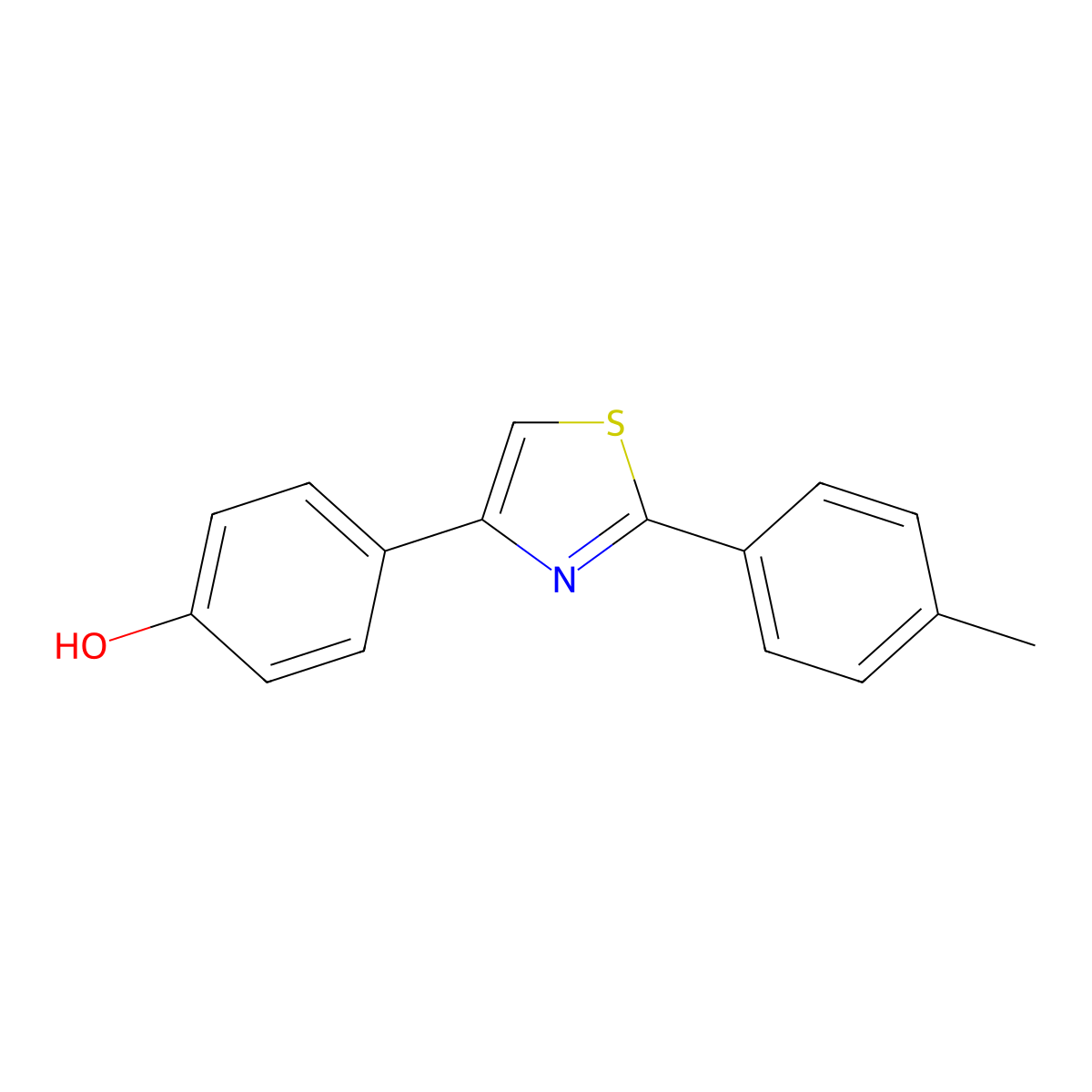 4-(2-(p-Tolyl)thiazol-4-yl)phenol molecular structure, CAS 1500577-50-3