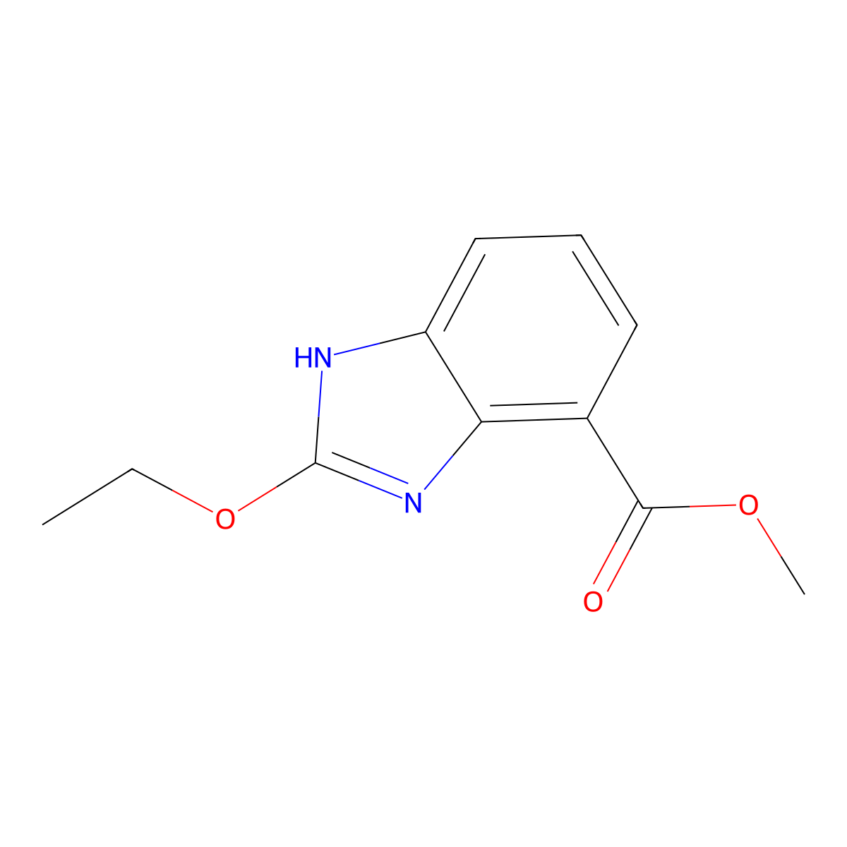 Methyl 2-ethoxy-1H-benzimidazole-4-carboxylate molecular structure, CAS 150058-27-8