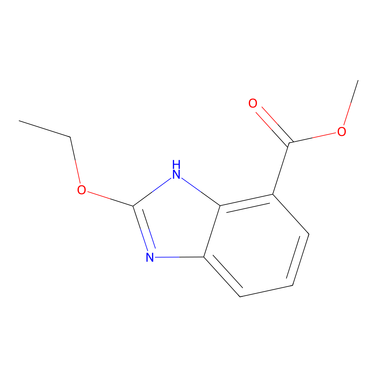 Methyl 2-ethoxy-1H-benzimidazole-4-carboxylate molecular structure, CAS 150058-27-8