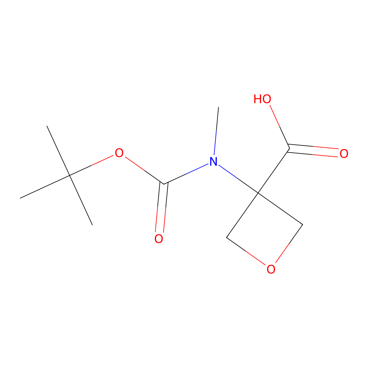 3-{[(Tert-butoxy)carbonyl](methyl)amino}oxetane-3-carboxylic acid molecular structure, CAS 1500588-04-4