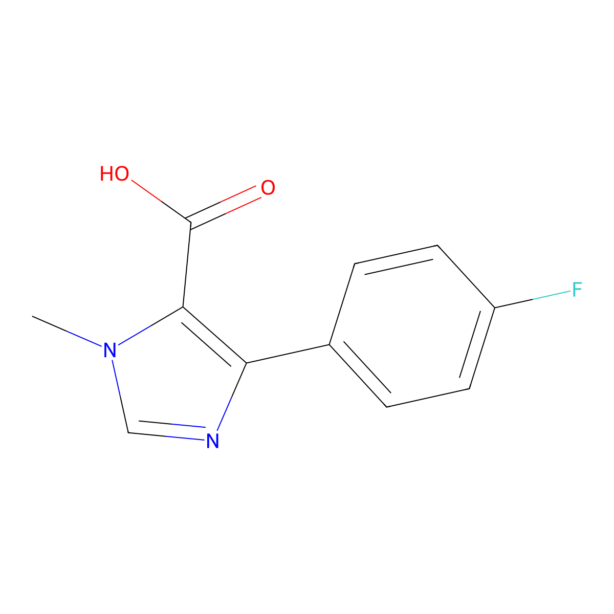 4-(4-fluorophenyl)-1-methyl-1H-imidazole-5-carboxylic acid molecular structure, CAS 1500590-01-1