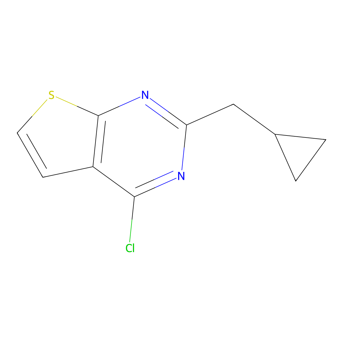 4-Chloro-2-(cyclopropylmethyl)thieno[2,3-D]pyrimidine molecular structure, CAS 1500591-89-8