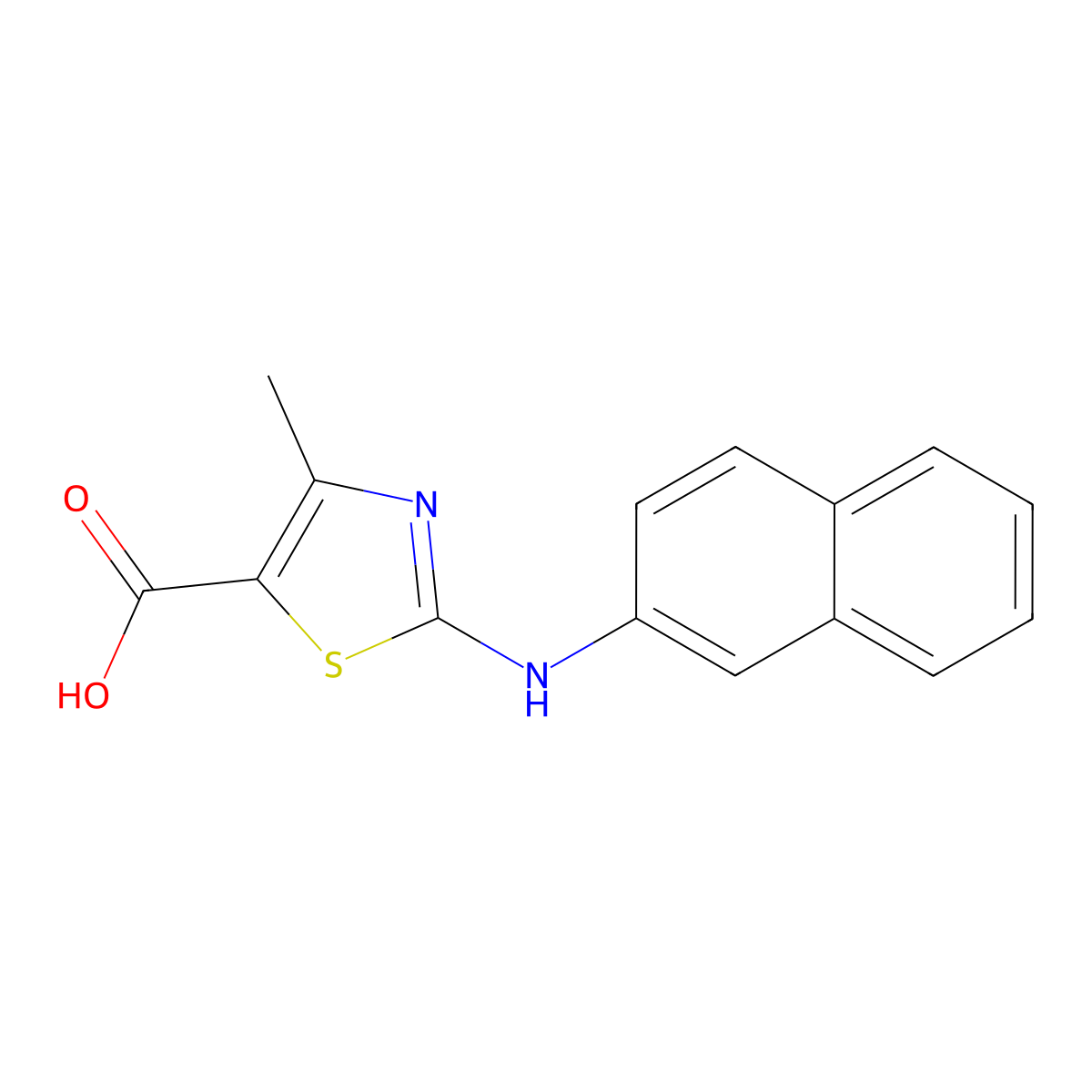4-Methyl-2-(naphthalen-2-ylamino)-1,3-thiazole-5-carboxylic acid molecular structure, CAS 1500592-82-4