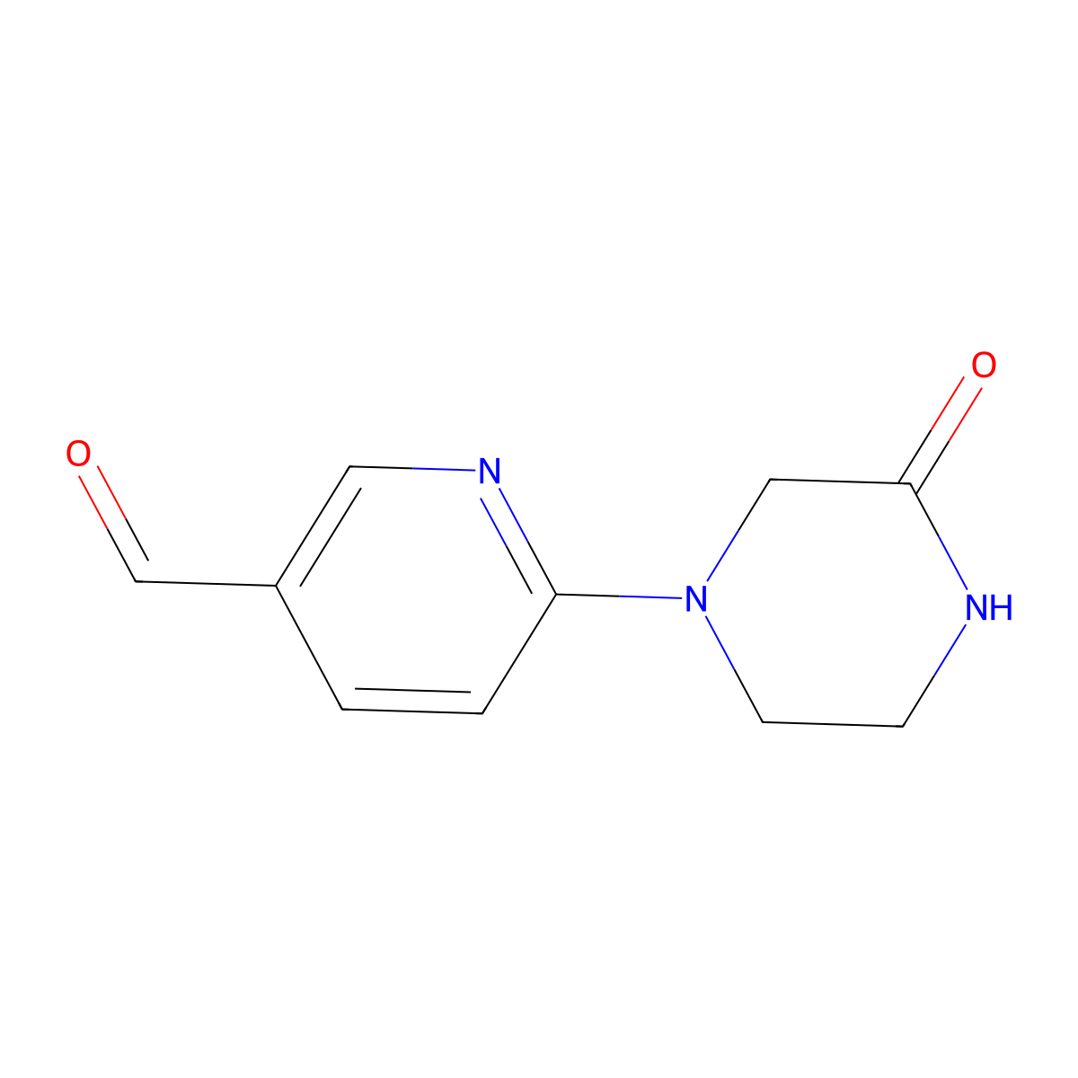 6-(3-Oxopiperazin-1-YL)pyridine-3-carbaldehyde molecular structure, CAS 1500599-31-4
