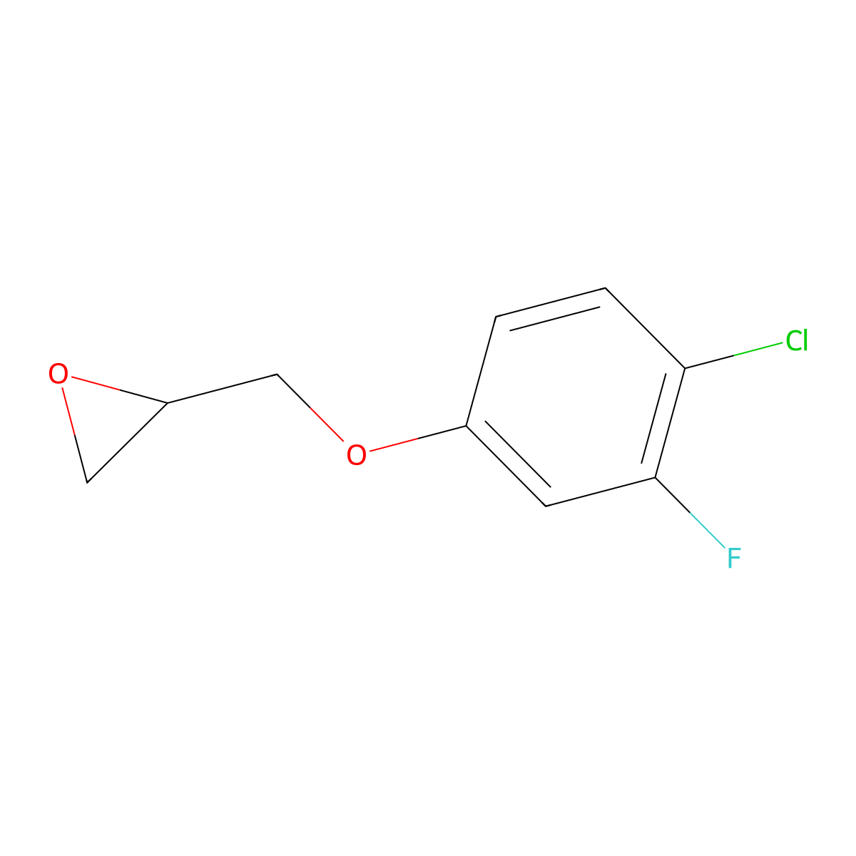 2-((4-Chloro-3-fluorophenoxy)methyl)oxirane molecular structure, CAS 1500600-33-8