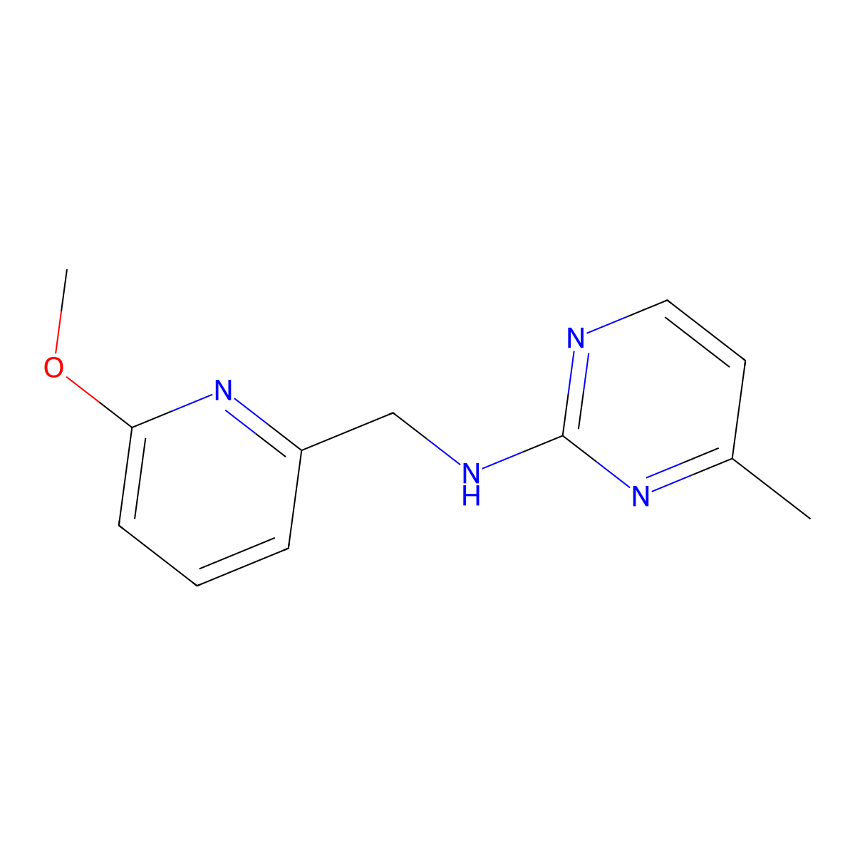 N-((6-Methoxypyridin-2-yl)methyl)-4-methylpyrimidin-2-amine molecular structure, CAS 1500607-37-3