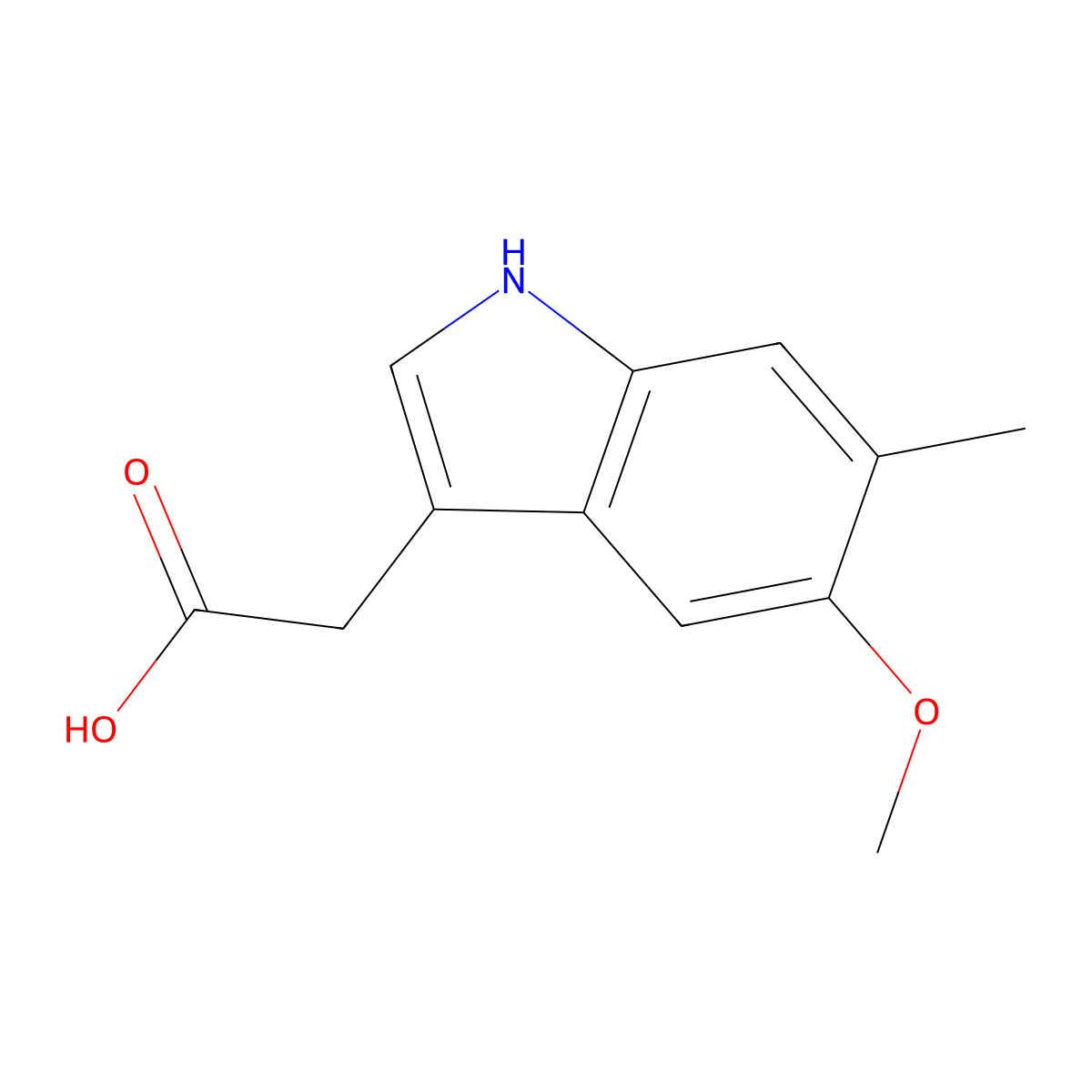 2-(5-Methoxy-6-methyl-1H-indol-3-yl)acetic acid molecular structure, CAS 1500608-99-0