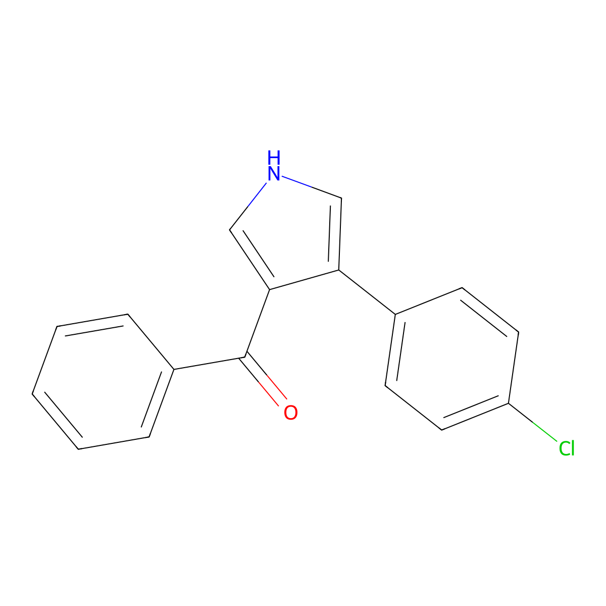 (4-(4-Chlorophenyl)-1H-pyrrol-3-yl)(phenyl)methanone molecular structure, CAS 150061-84-0