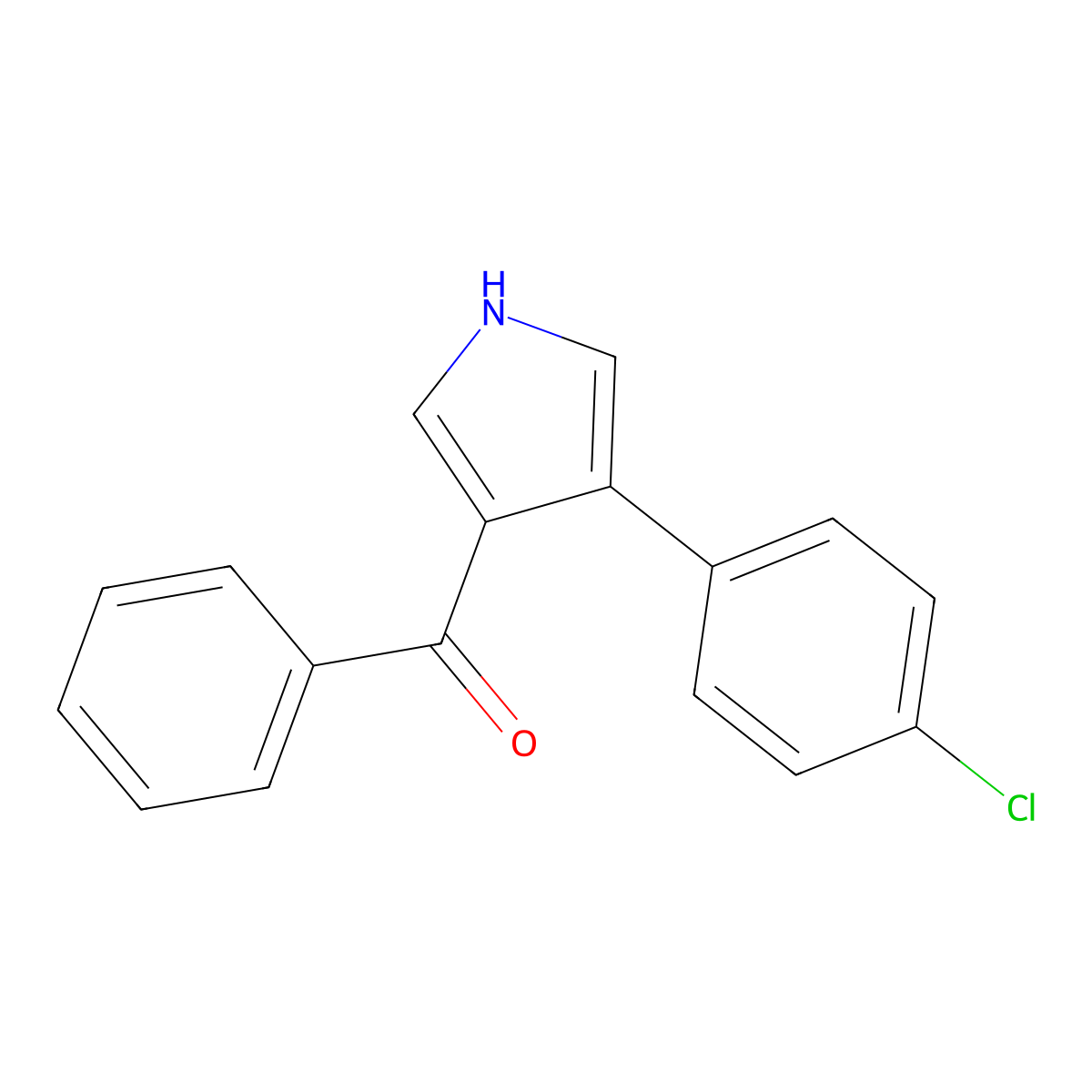 (4-(4-Chlorophenyl)-1H-pyrrol-3-yl)(phenyl)methanone molecular structure, CAS 150061-84-0