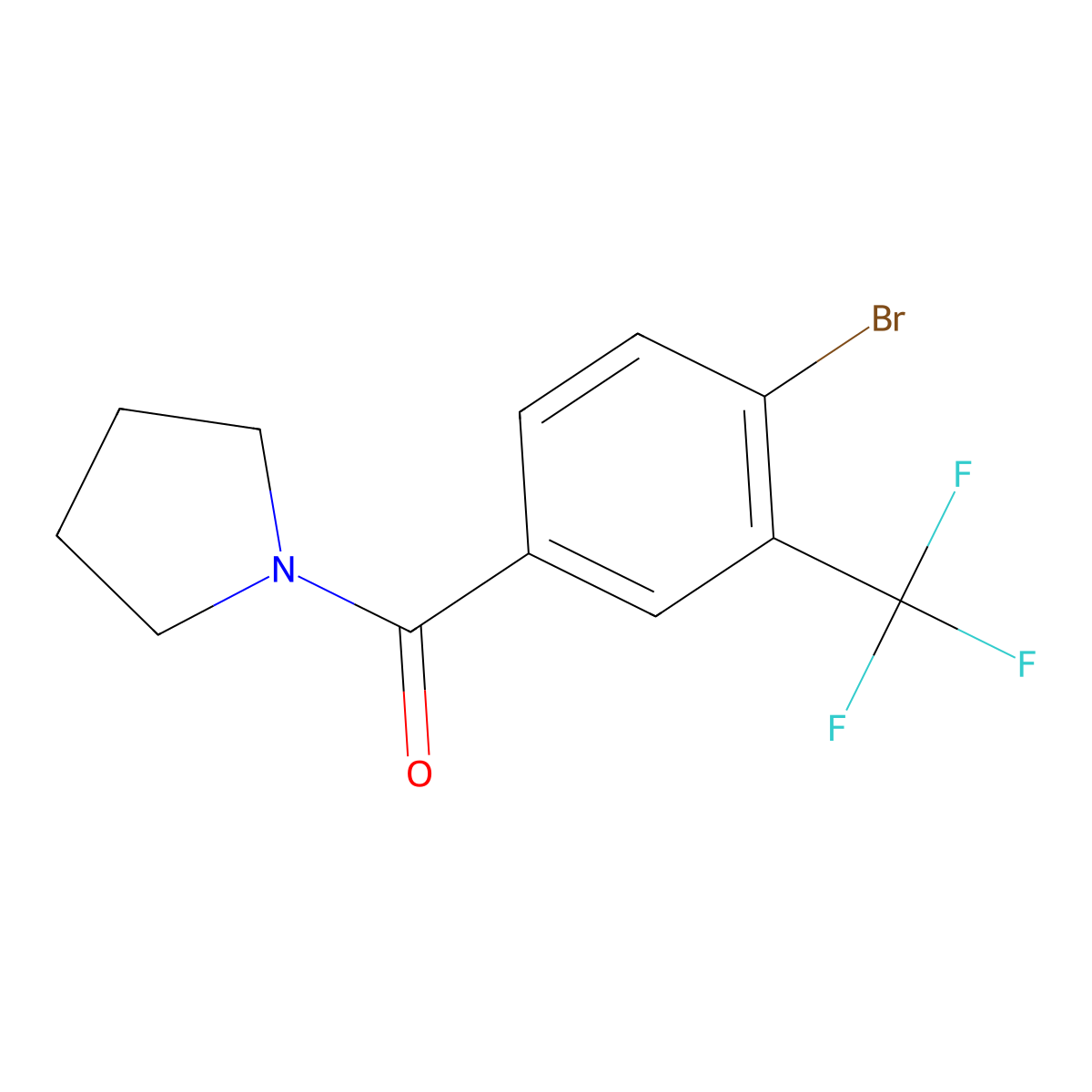 1-[4-Bromo-3-(trifluoromethyl)benzoyl]pyrrolidine molecular structure, CAS 1500615-96-2