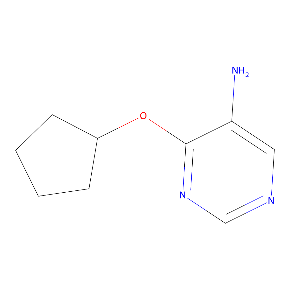 4-(Cyclopentyloxy)pyrimidin-5-amine molecular structure, CAS 1500619-78-2