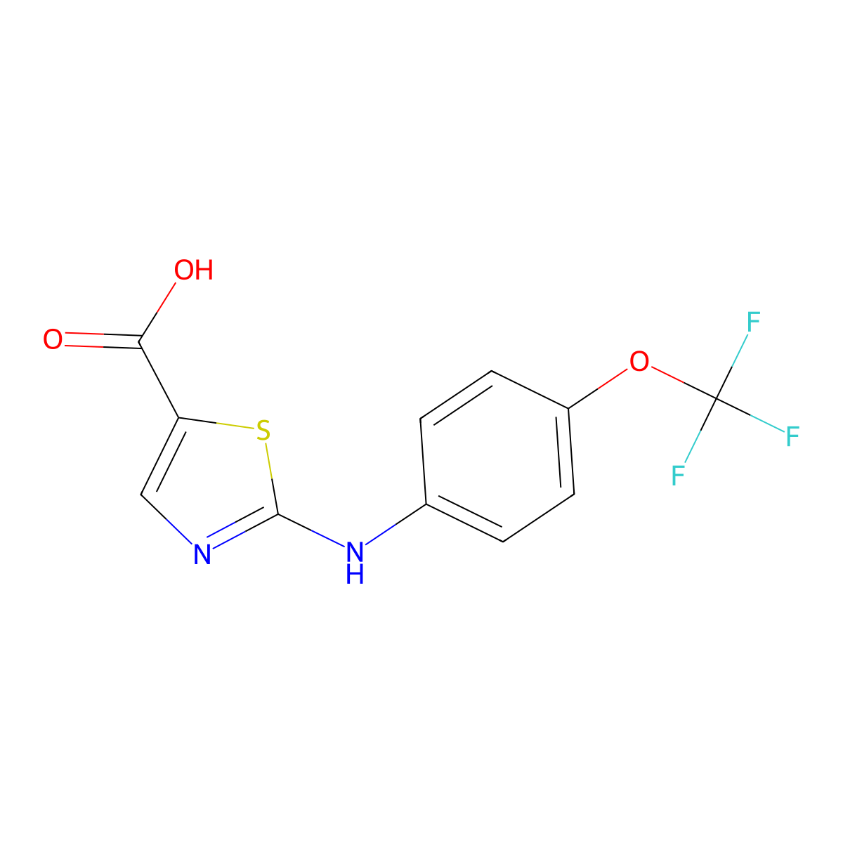 2-((4-(Trifluoromethoxy)phenyl)amino)thiazole-5-carboxylic acid molecular structure, CAS 1500622-59-2