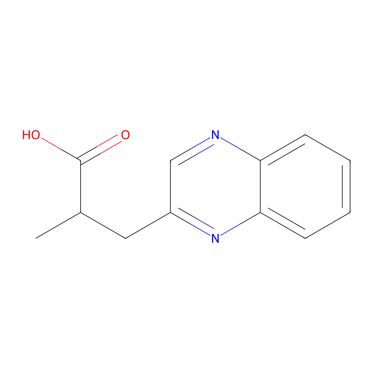 2-Methyl-3-(quinoxalin-2-yl)propanoic acid molecular structure, CAS 1500623-10-8