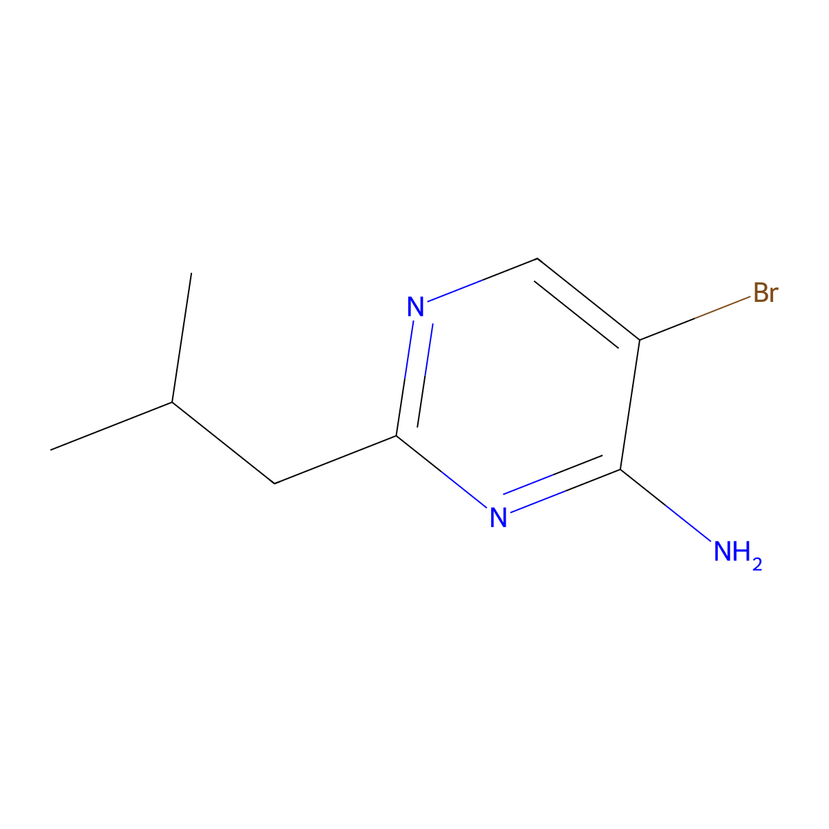 4-Amino-5-bromo-2-(iso-butyl)pyrimidine molecular structure, CAS 1500625-21-7