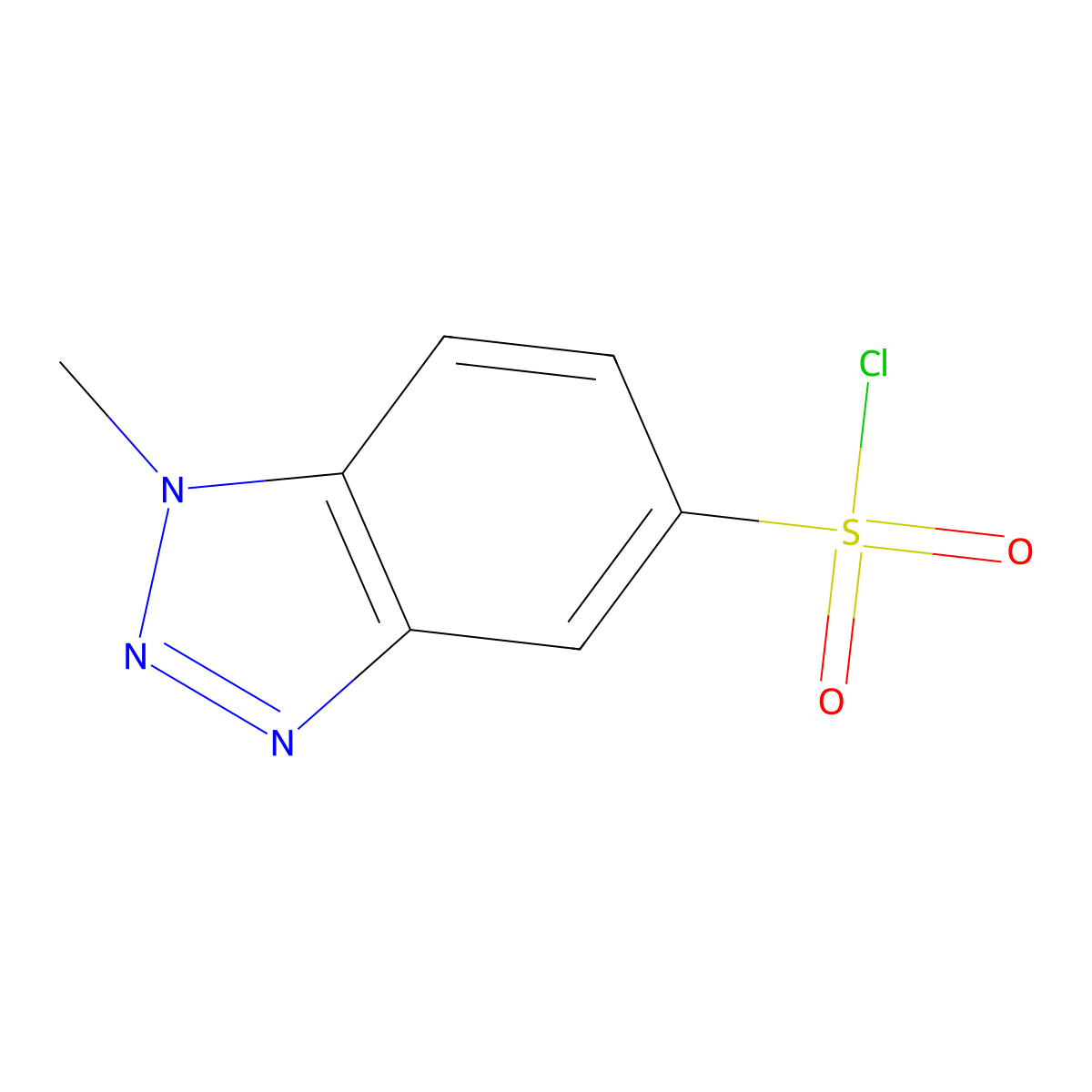 1-methyl-1H-1,2,3-benzotriazole-5-sulfonyl chloride molecular structure, CAS 1500628-77-2
