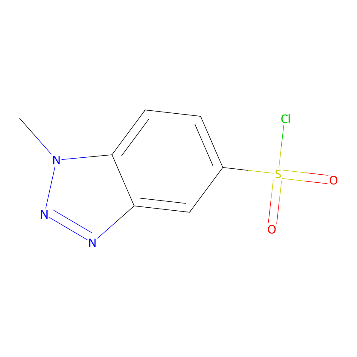 1-methyl-1H-1,2,3-benzotriazole-5-sulfonyl chloride molecular structure, CAS 1500628-77-2