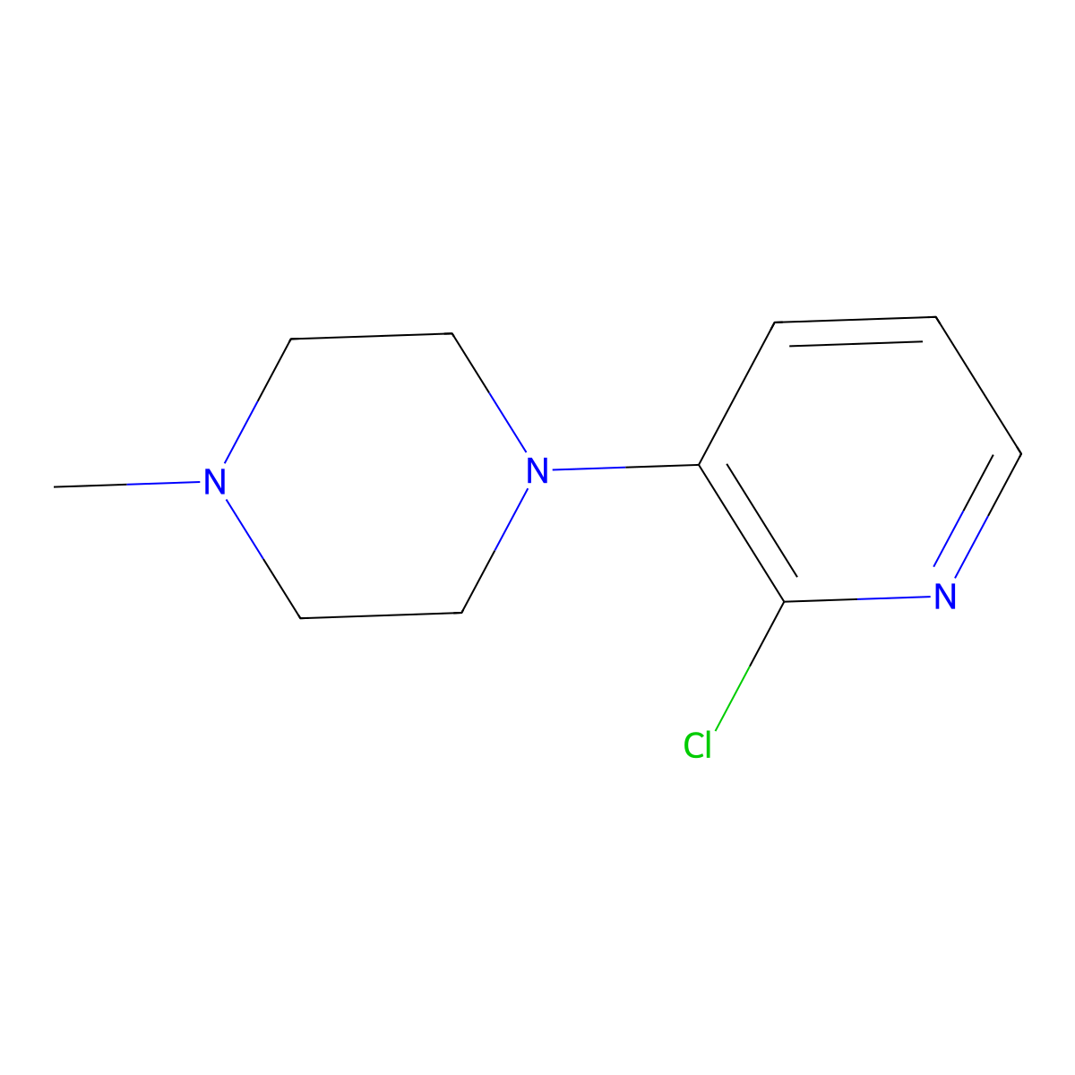 1-(2-Chloropyridin-3-yl)-4-methylpiperazine molecular structure, CAS 1500632-42-7