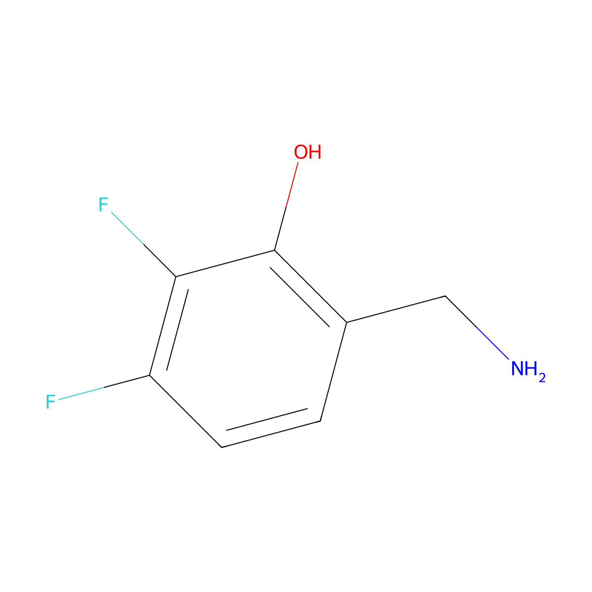 3,4-Difluoro-2-hydroxybenzylamine molecular structure, CAS 1500634-99-0