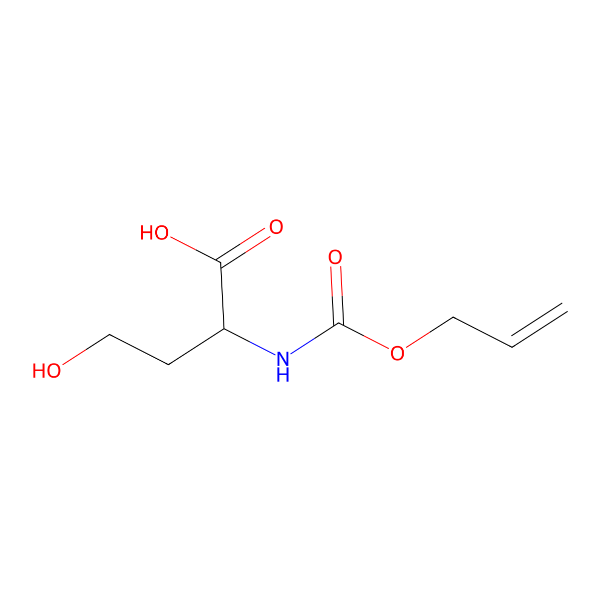 4-Hydroxy-2-{[(prop-2-en-1-yloxy)carbonyl]amino}butanoic acid molecular structure, CAS 1500650-41-8