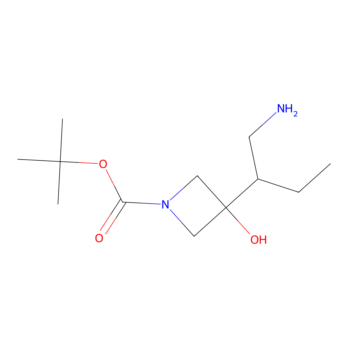 Tert-butyl 3-(1-aminobutan-2-YL)-3-hydroxyazetidine-1-carboxylate molecular structure, CAS 1500662-93-0