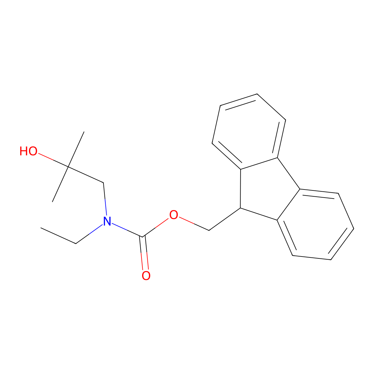 (9H-fluoren-9-yl)methyl N-ethyl-N-(2-hydroxy-2-methylpropyl)carbamate molecular structure, CAS 1500663-69-3