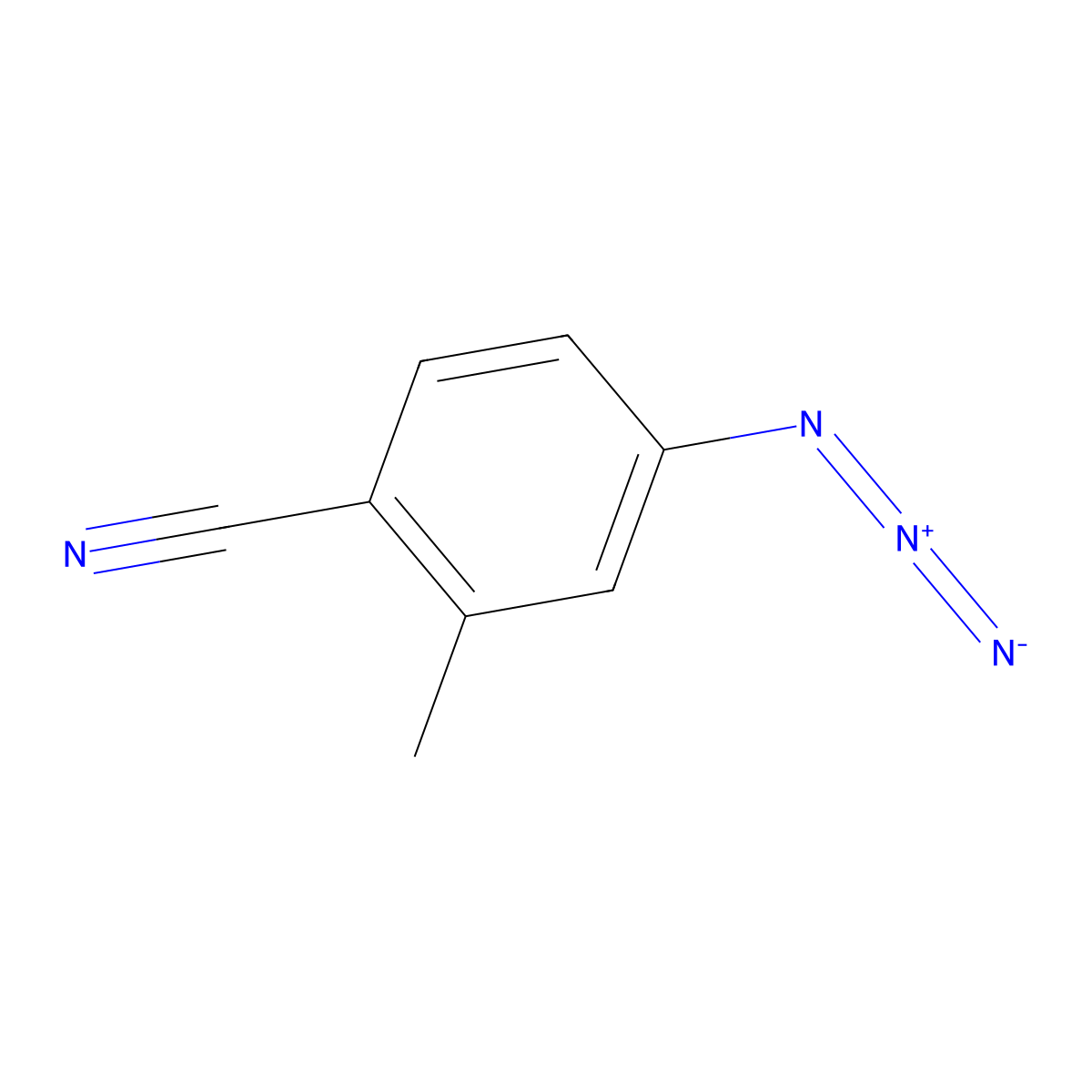 4-Azido-2-methylbenzonitrile molecular structure, CAS 1500665-04-2