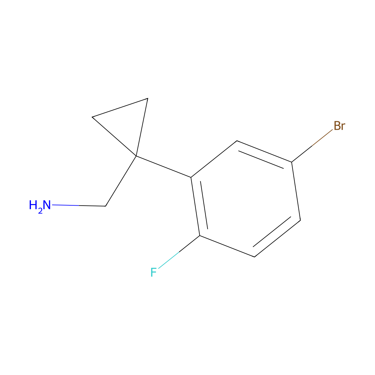 1-(5-Bromo-2-fluorophenyl)cyclopropanemethanamine molecular structure, CAS 1500678-68-1