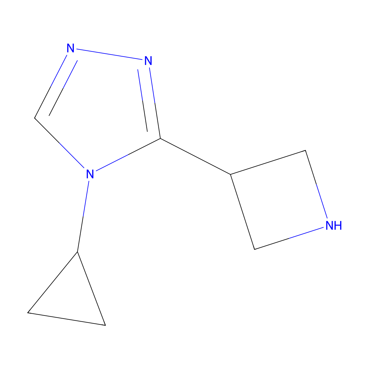 3-(azetidin-3-yl)-4-cyclopropyl-4H-1,2,4-triazole molecular structure, CAS 1500689-80-4