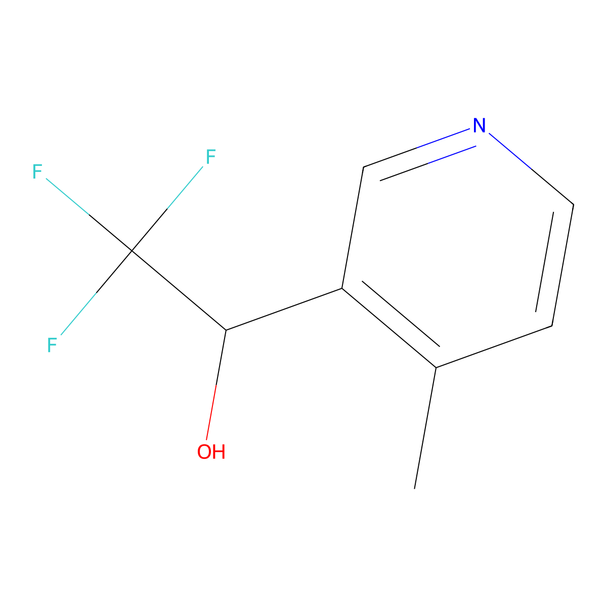 2,2,2-Trifluoro-1-(4-methylpyridin-3-yl)ethan-1-ol molecular structure, CAS 1500709-47-6