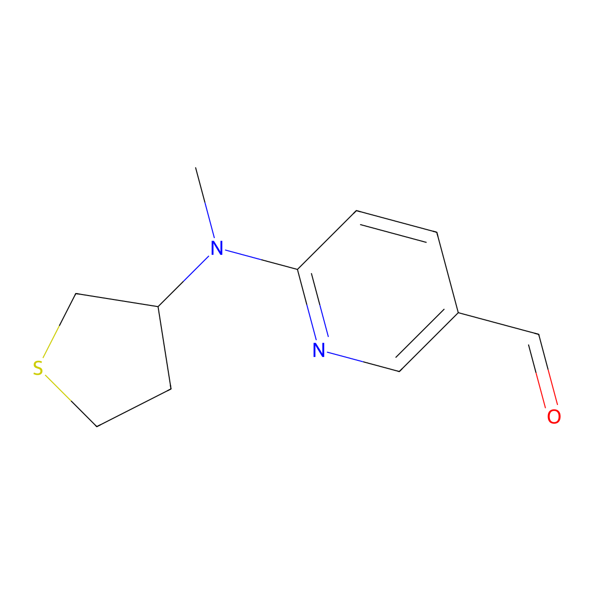 6-[Methyl(thiolan-3-YL)amino]pyridine-3-carbaldehyde molecular structure, CAS 1500713-91-6
