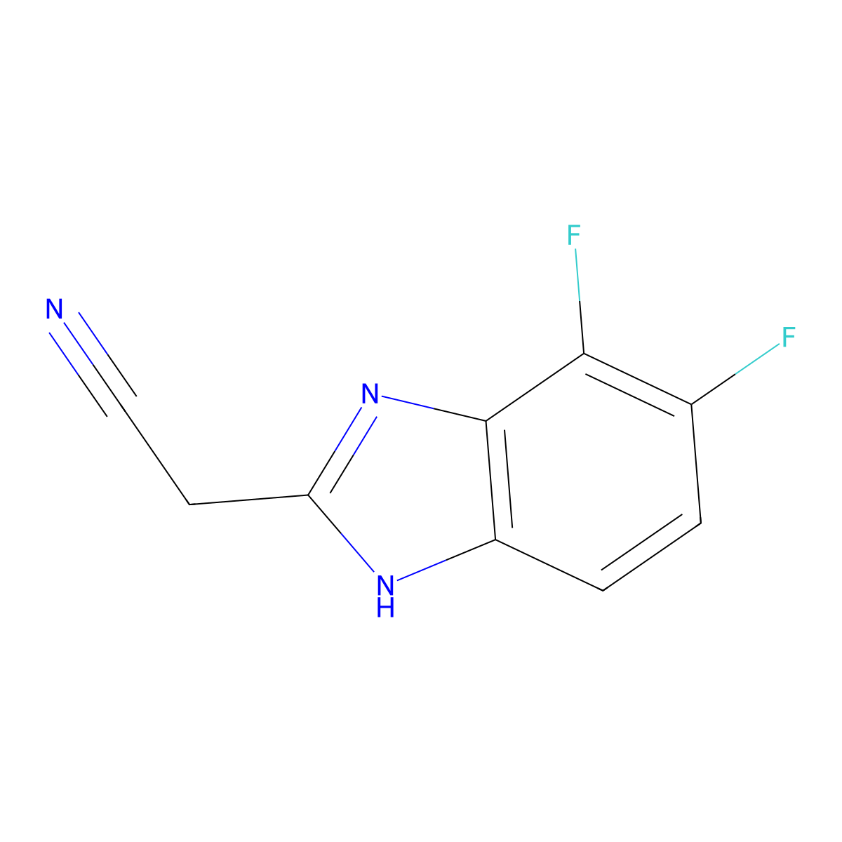 2-(Cyanomethyl)-4,5-difluorobenzimidazole molecular structure, CAS 1500714-70-4
