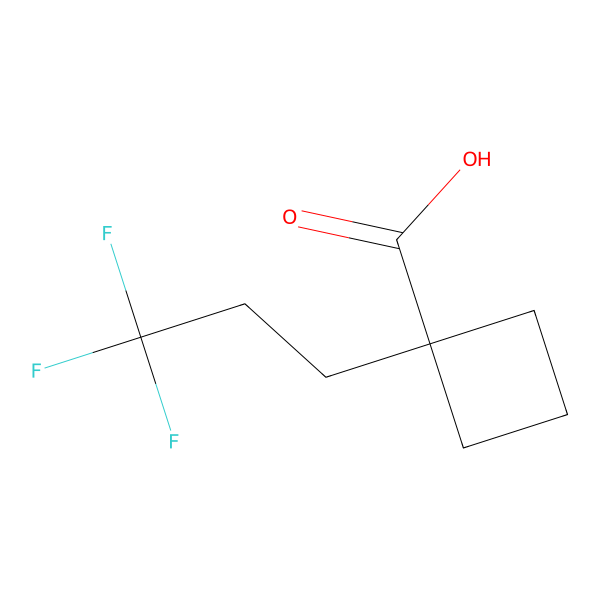 1-(3,3,3-Trifluoropropyl)cyclobutane-1-carboxylic acid molecular structure, CAS 1500716-33-5