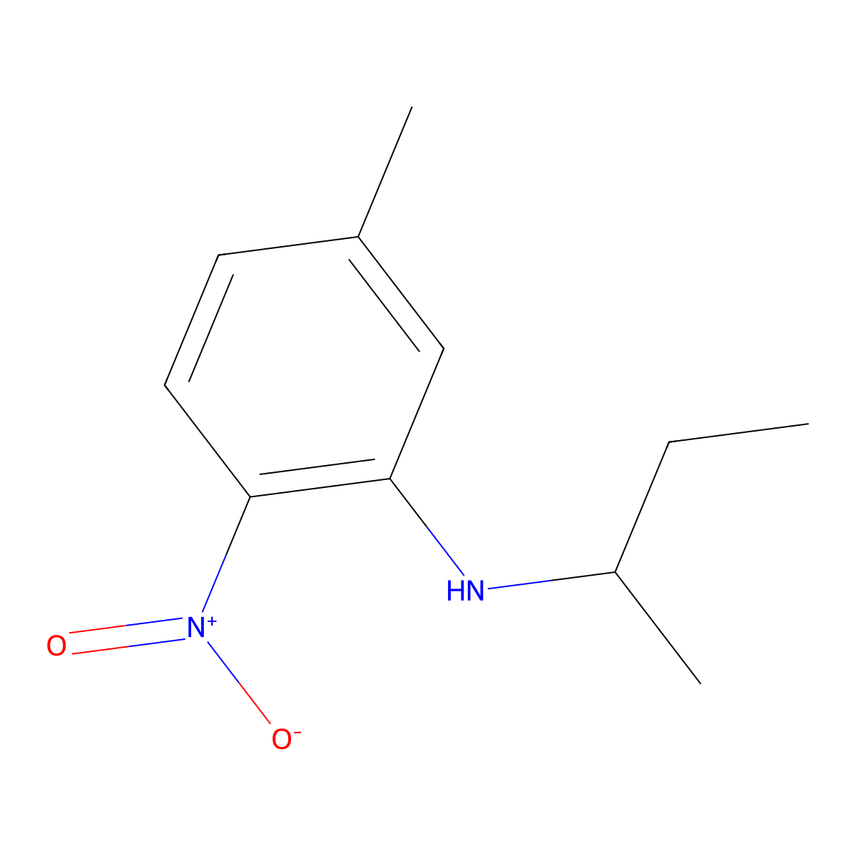 N-(Butan-2-yl)-5-methyl-2-nitroaniline molecular structure, CAS 1500720-04-6