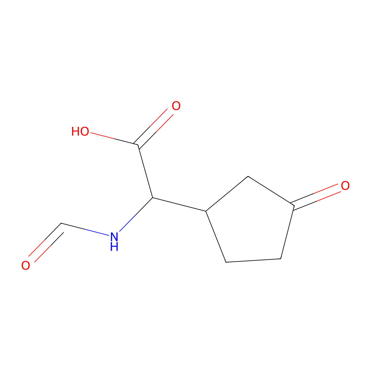 2-Formamido-2-(3-oxocyclopentyl)acetic acid molecular structure, CAS 1500730-20-0