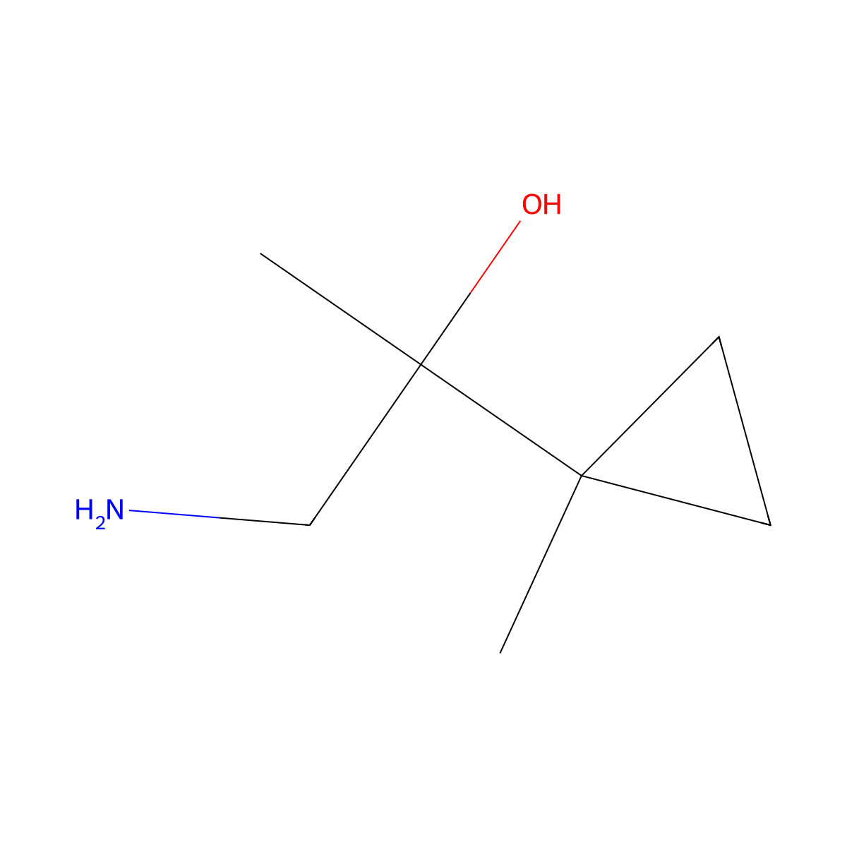 1-Amino-2-(1-methylcyclopropyl)propan-2-ol molecular structure, CAS 1500733-27-6