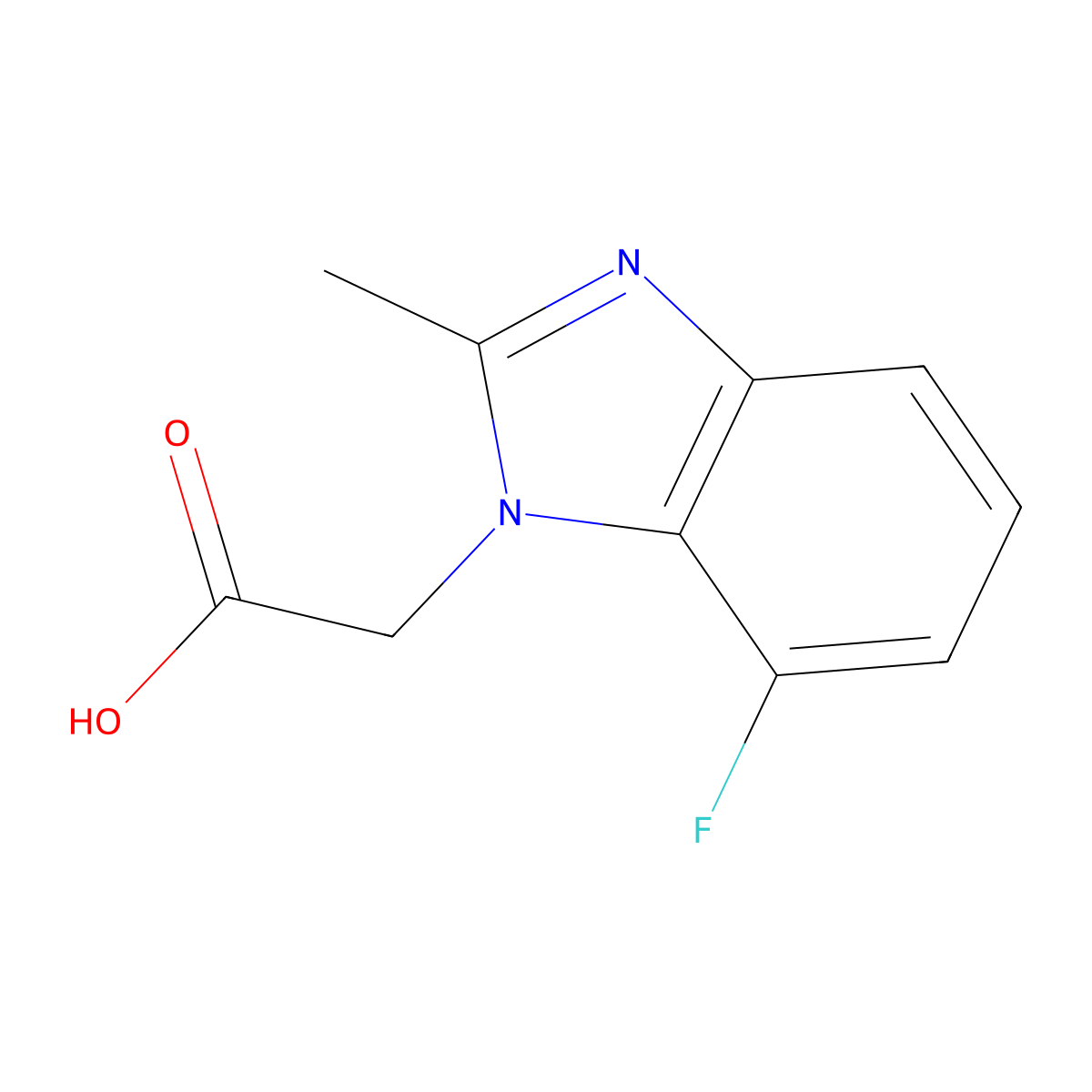 2-(7-Fluoro-2-methyl-1H-1,3-benzodiazol-1-yl)acetic acid molecular structure, CAS 1500738-62-4