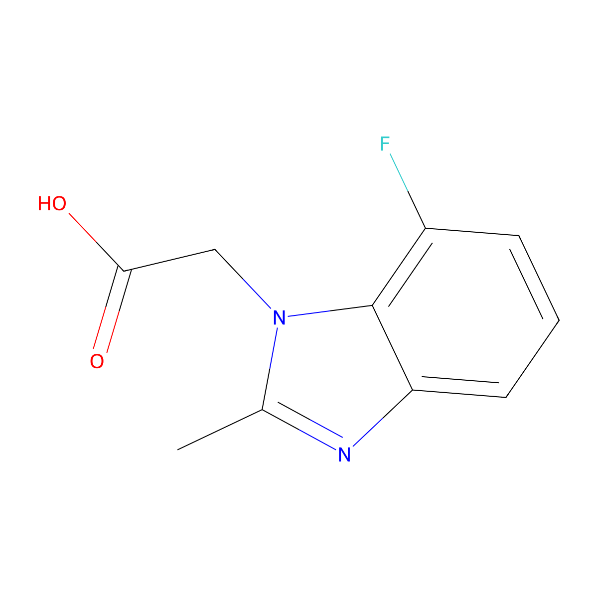 2-(7-Fluoro-2-methyl-1H-1,3-benzodiazol-1-yl)acetic acid molecular structure, CAS 1500738-62-4