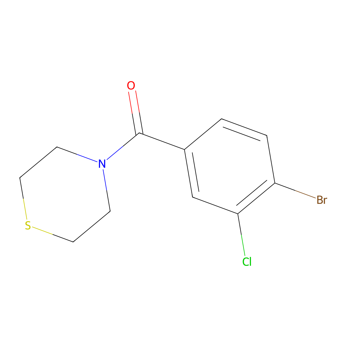 (4-Bromo-3-chlorophenyl)(thiomorpholino)methanone molecular structure, CAS 1500741-12-7