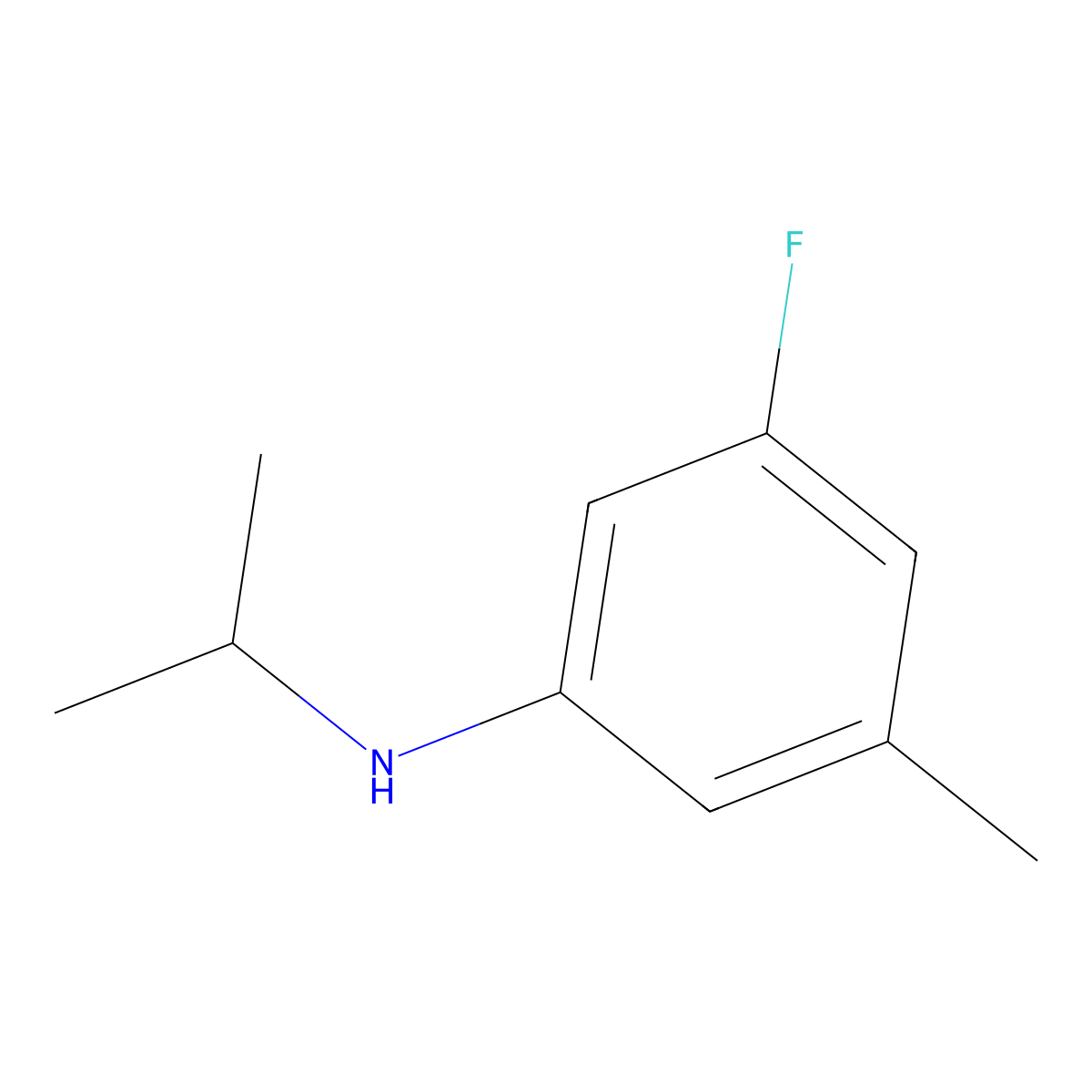 3-fluoro-5-methyl-N-(propan-2-yl)aniline molecular structure, CAS 1500743-69-0