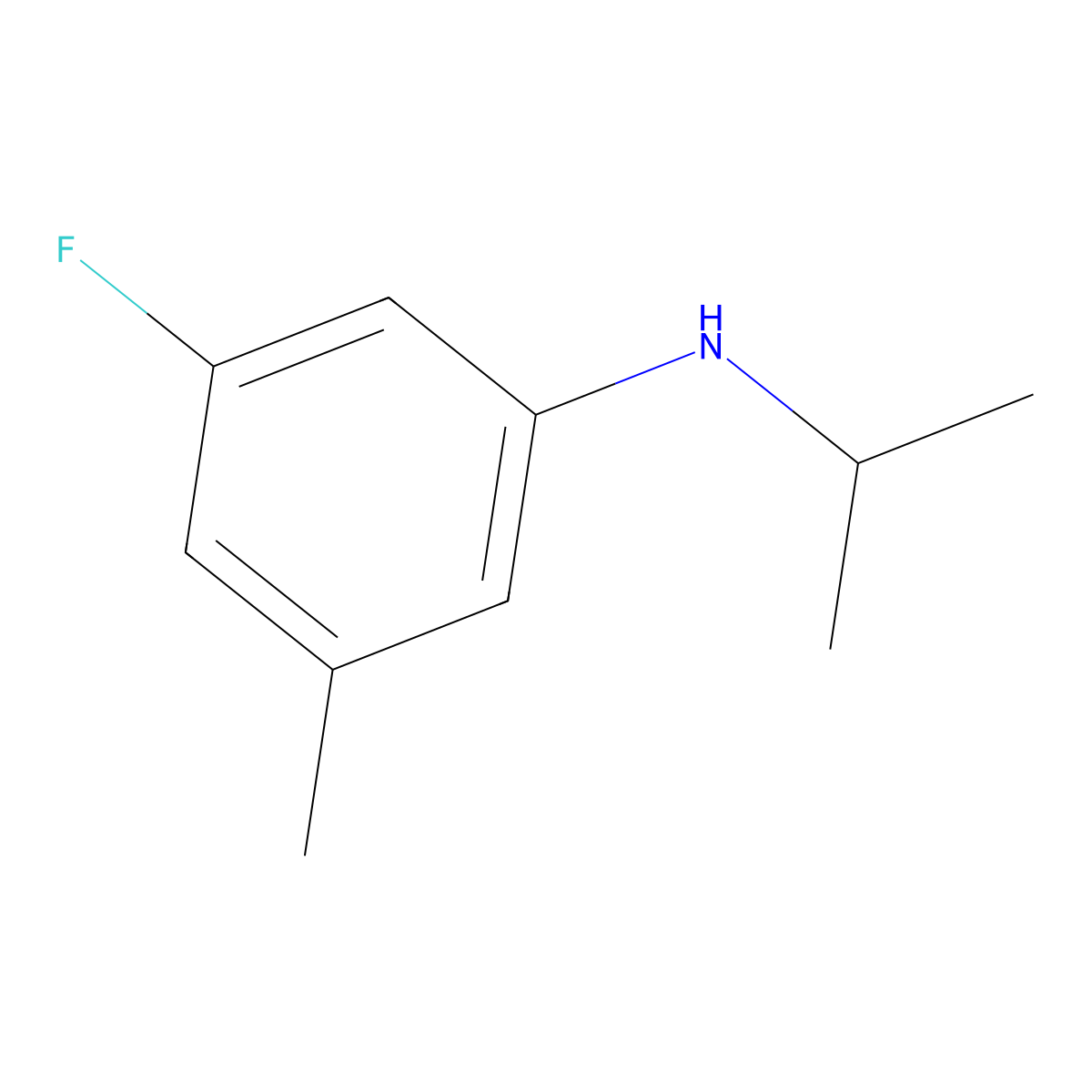 3-fluoro-5-methyl-N-(propan-2-yl)aniline molecular structure, CAS 1500743-69-0