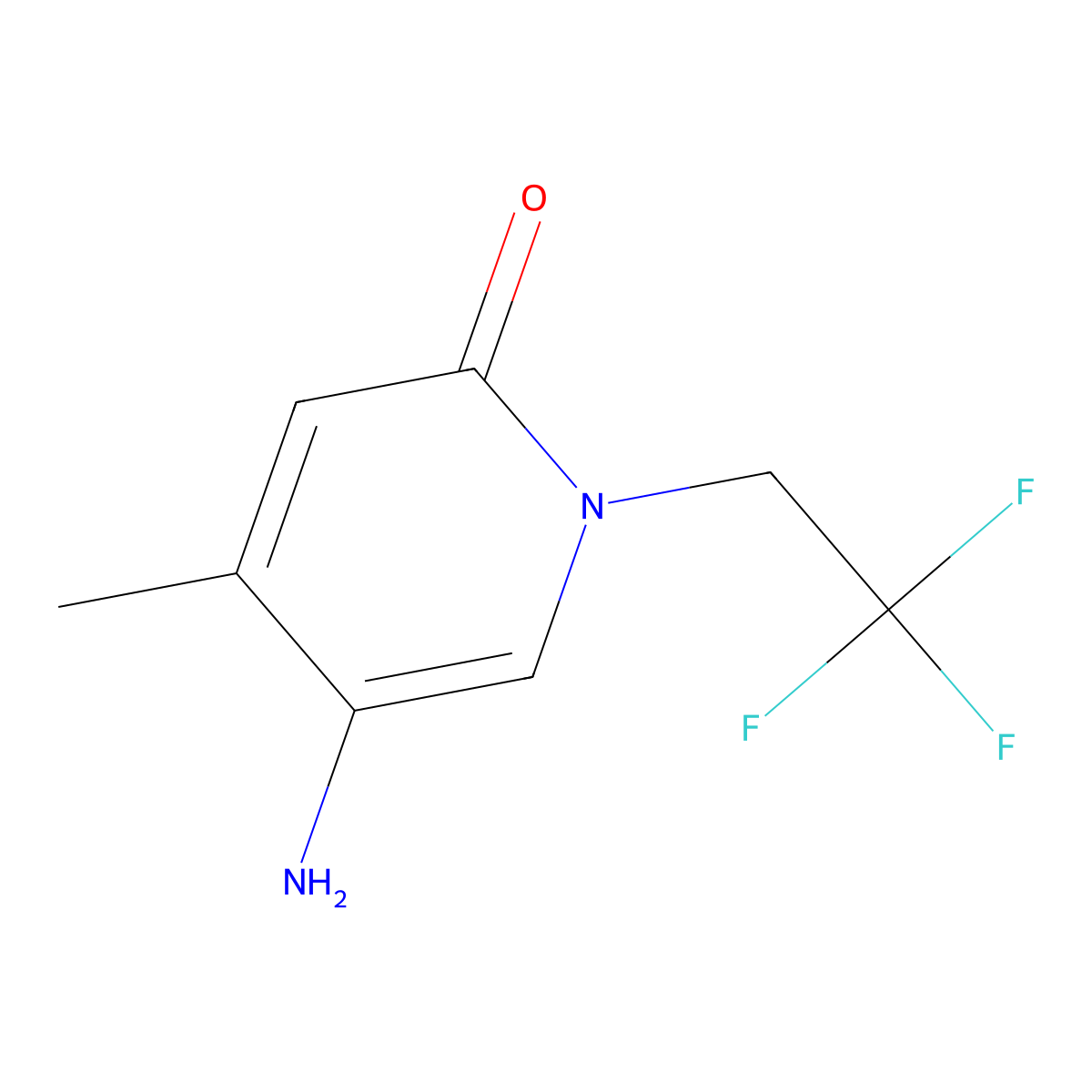 5-Amino-4-methyl-1-(2,2,2-trifluoroethyl)-1,2-dihydropyridin-2-one molecular structure, CAS 1500748-91-3