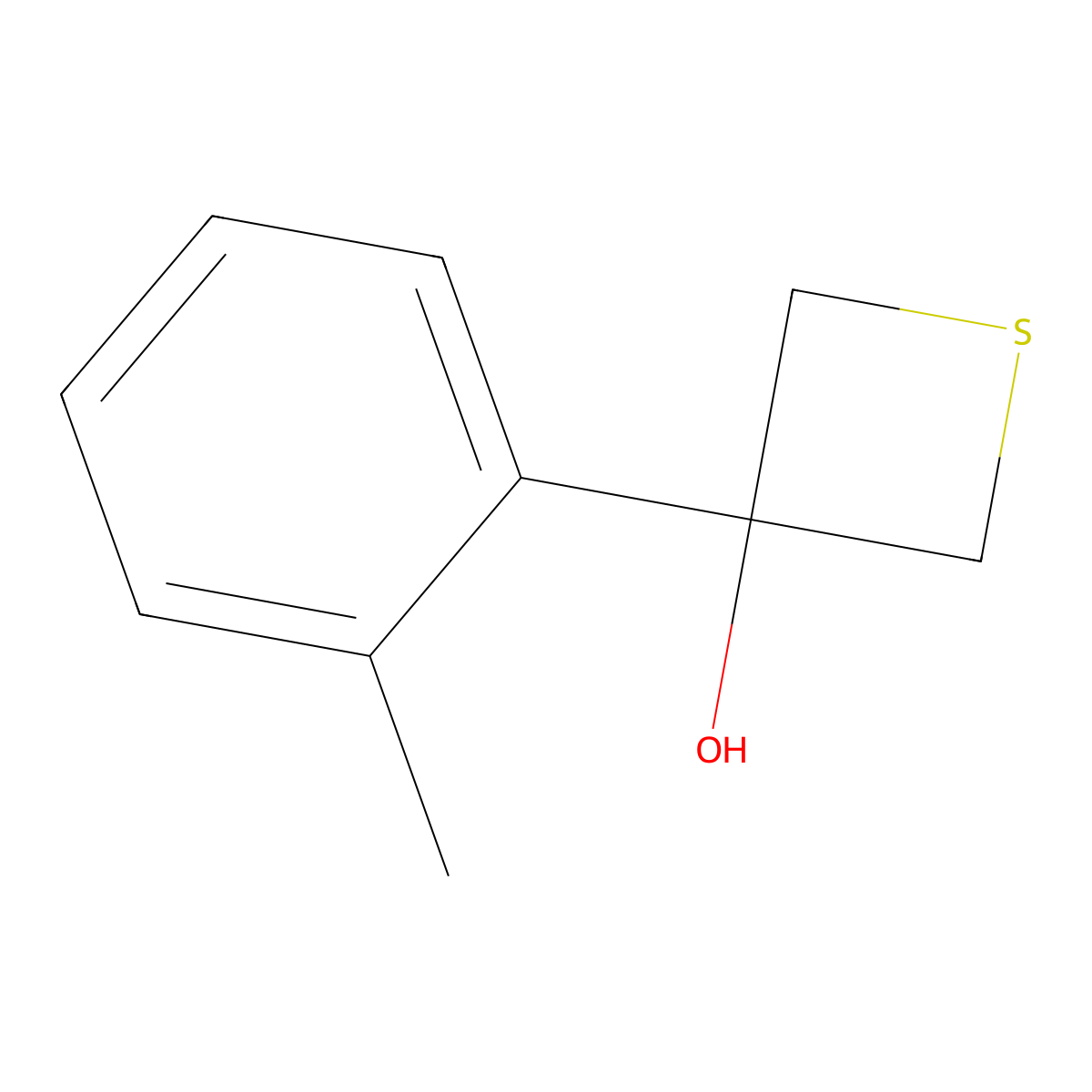 3-(o-Tolyl)thietan-3-ol molecular structure, CAS 1500751-19-8